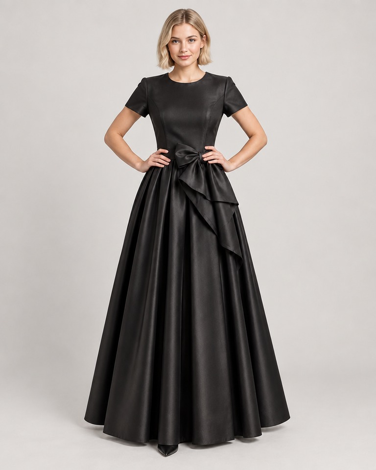 Fit-and-flare cotton maxi dress · black