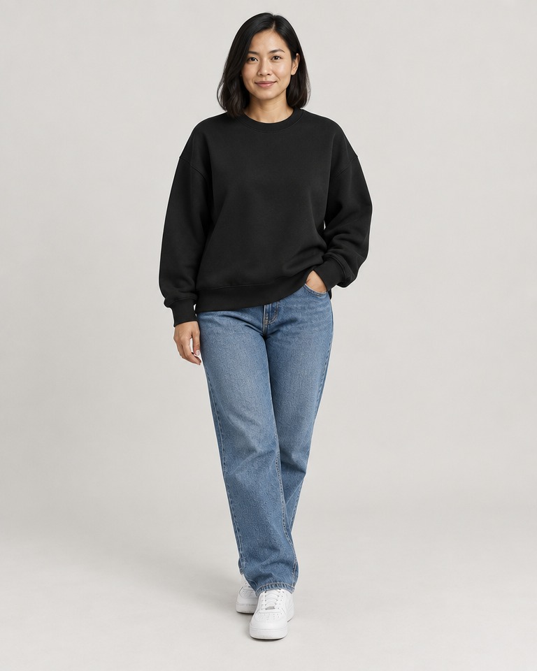Oversize dukserica od pamuka · Crna