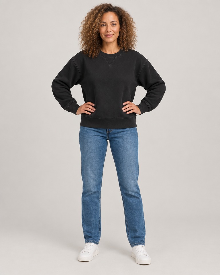 Relaxed organic cotton sweatshirt · black