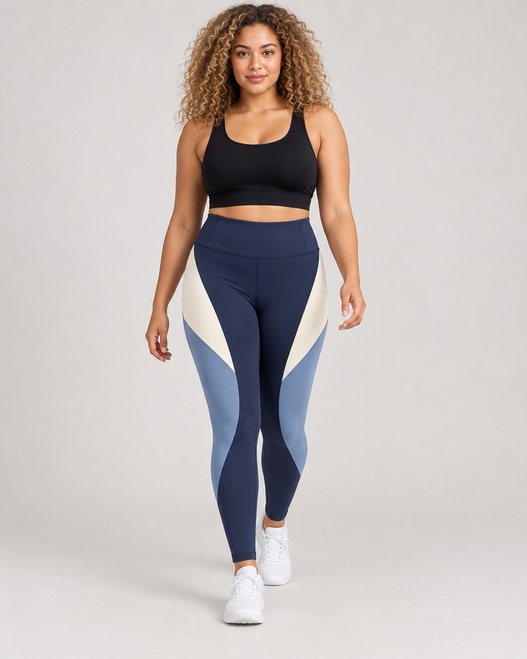 Colour block kompresijske sportske tajice · Tamnoplave