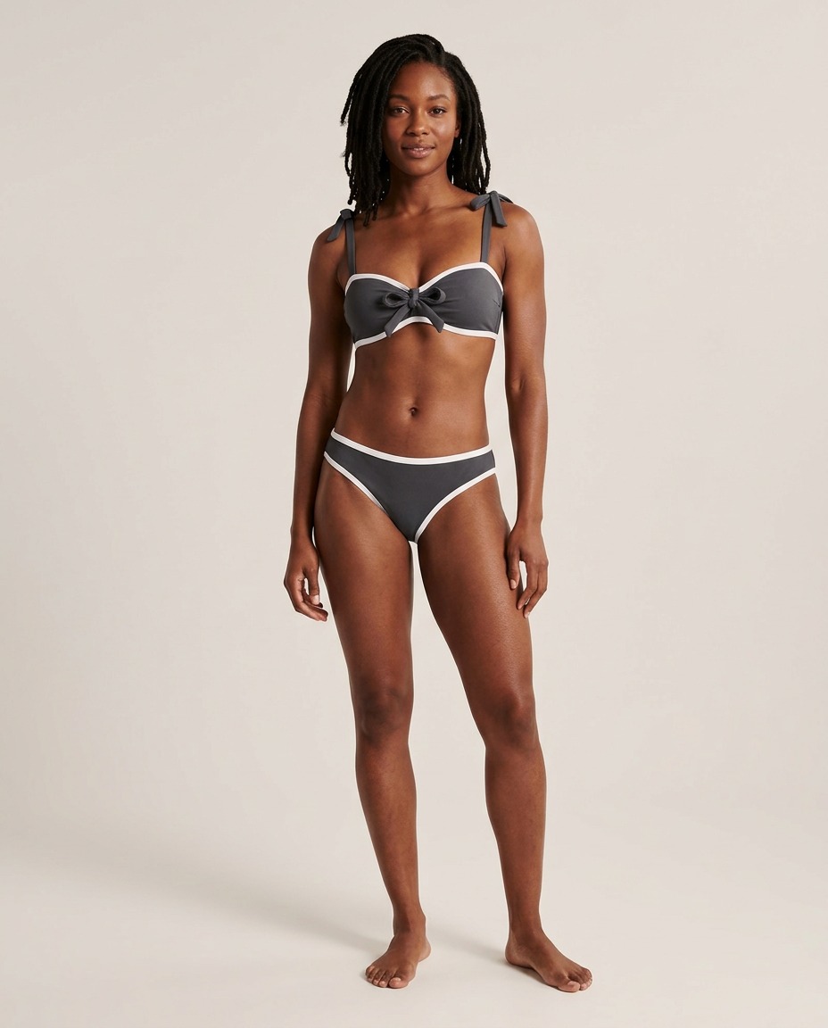 Bandeau bikini s detaljem za vezanje · Antracit