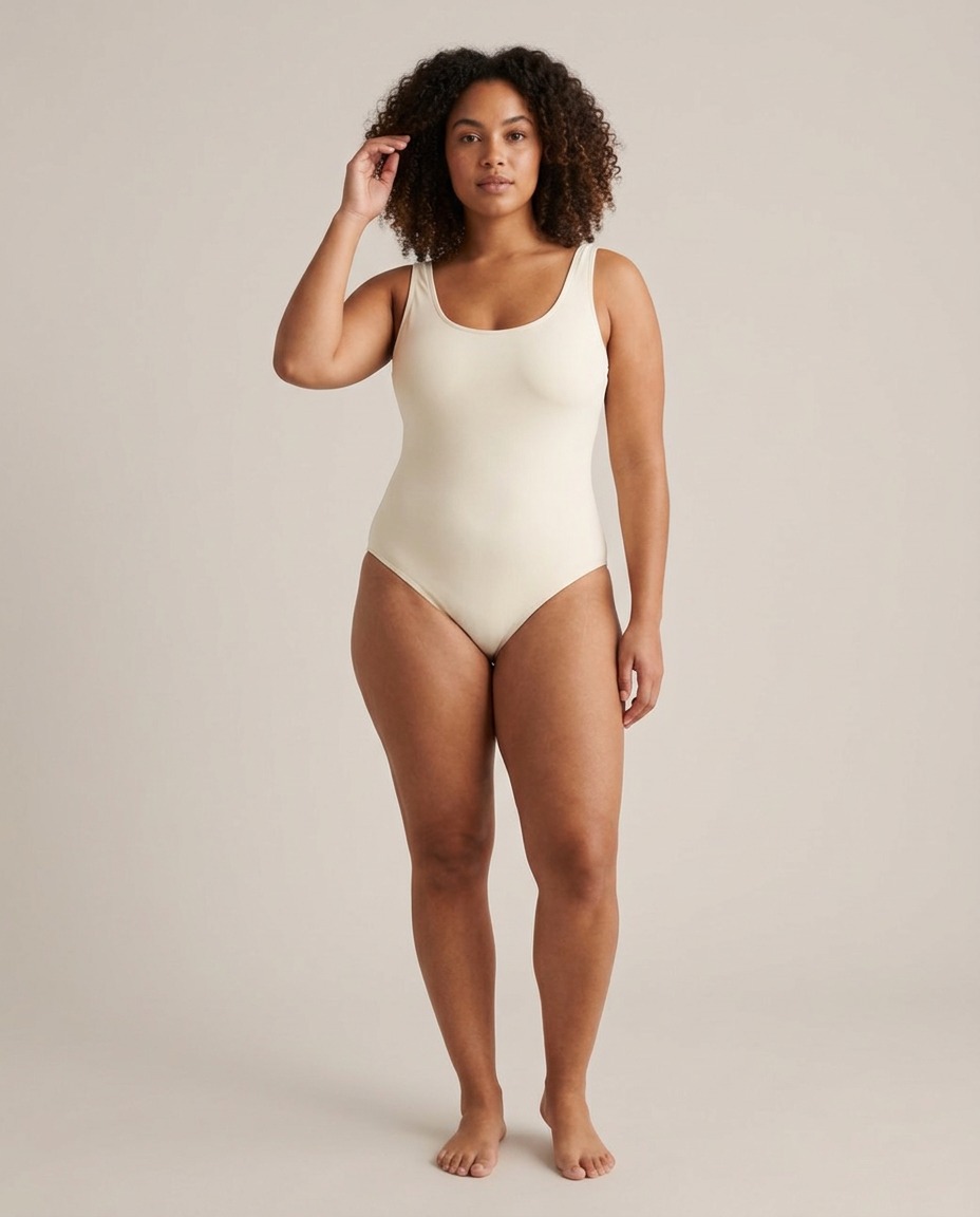 Classic recycled polyester swimsuit · ecru