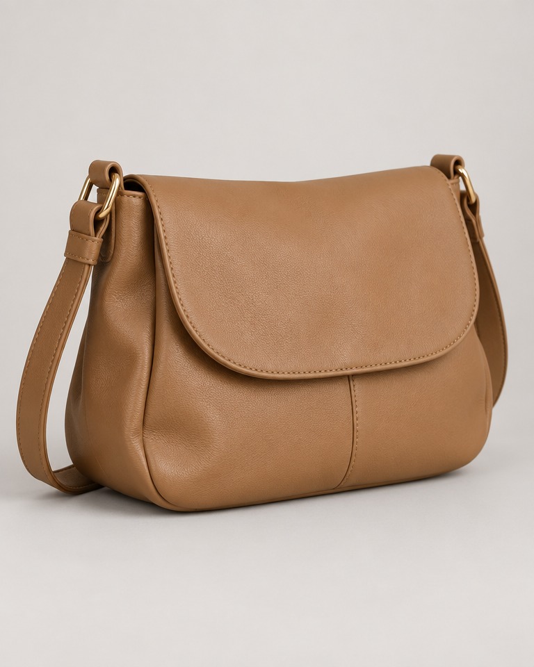 Mekana crossbody torba od umjetne kože · Camel