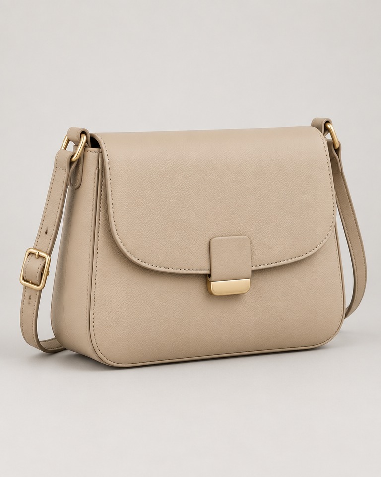Borsa a tracolla con chiusura magnetica · Beige