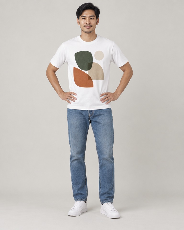 Organic cotton graphic T-shirt · white