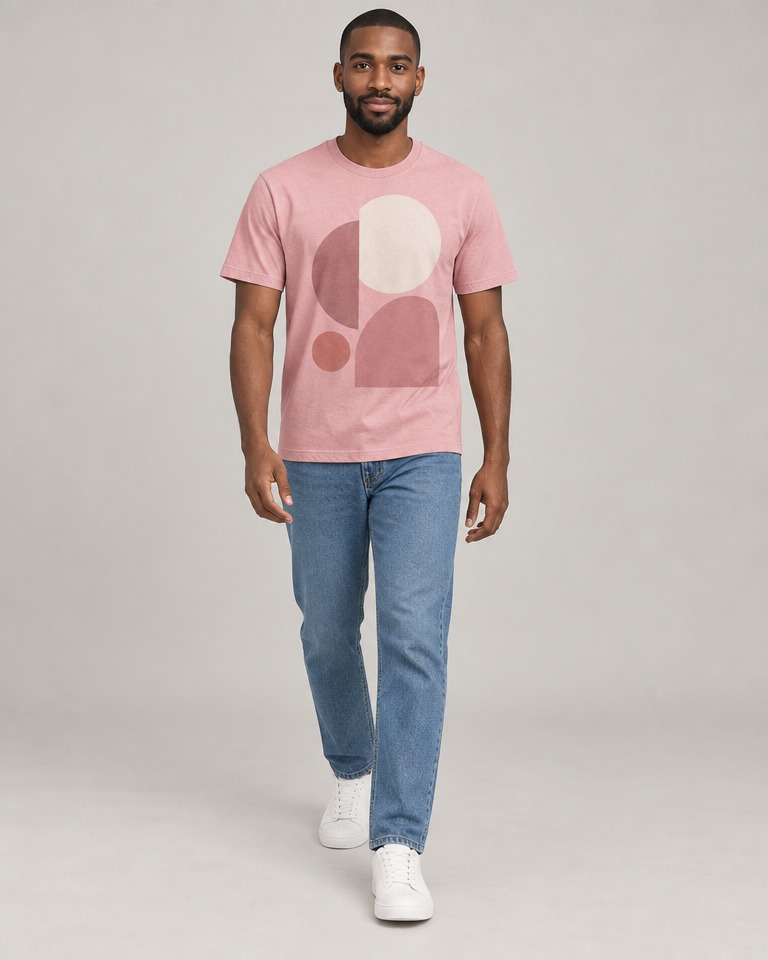 Relaxed cotton T-shirt · pink