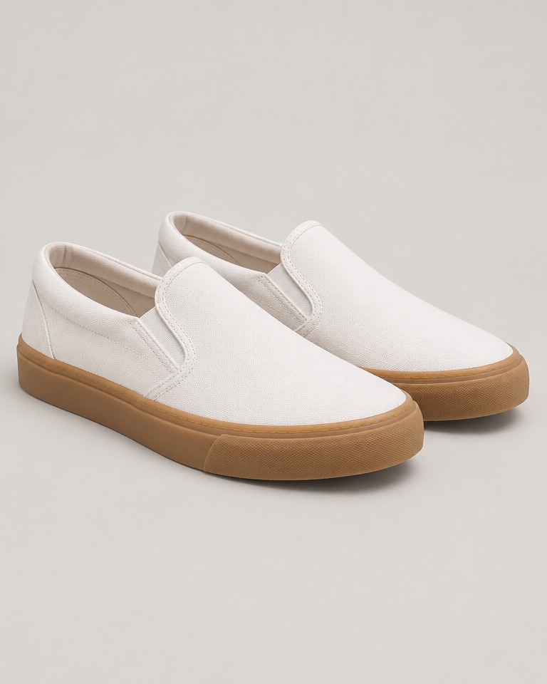 Slip-on niske tenisice od platna · Bijele