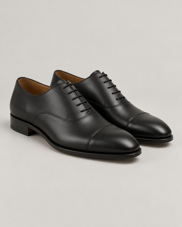 Matte leather Oxford shoes · black