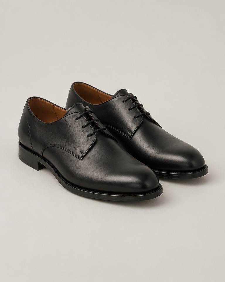 Matte leather Derby shoes · black