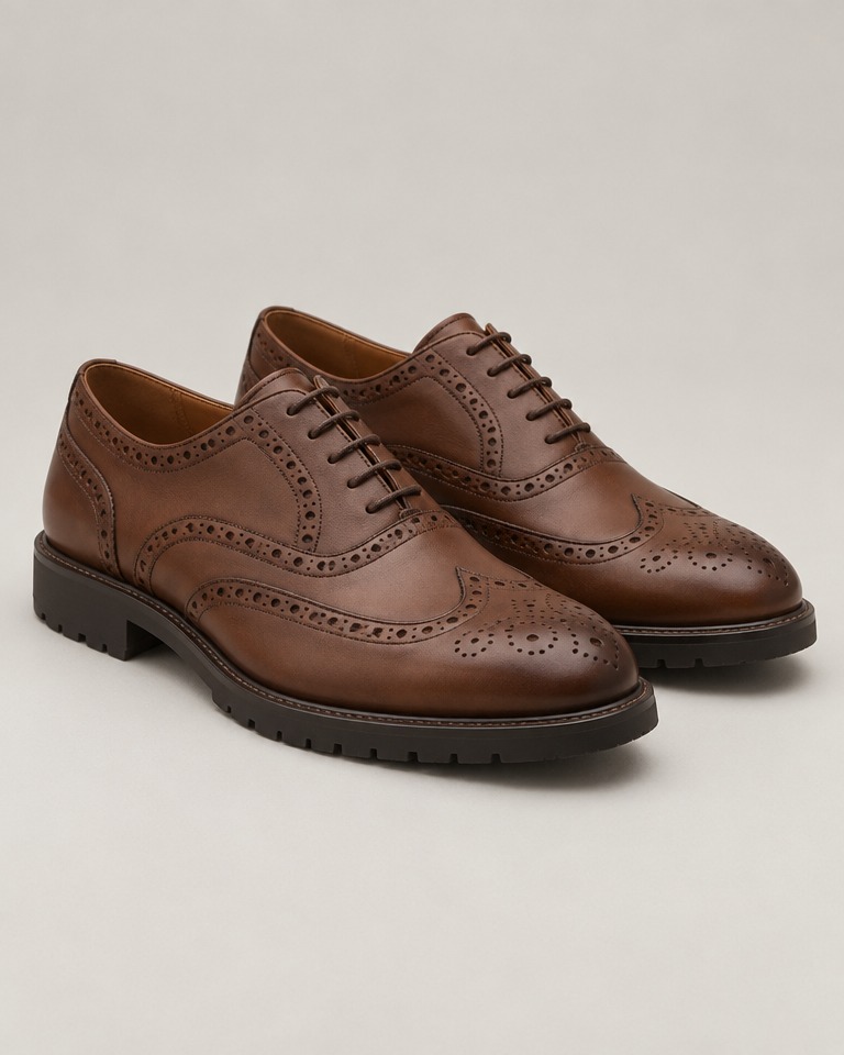 Brogue shoes with rubber soles · brown