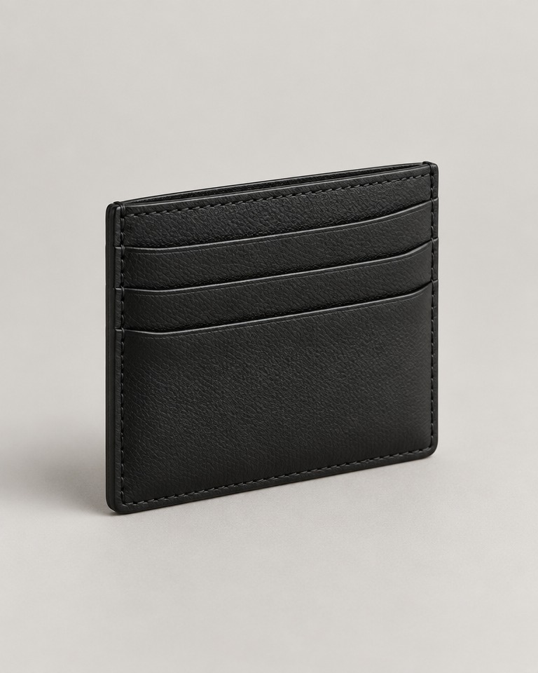 Leather card holder · black