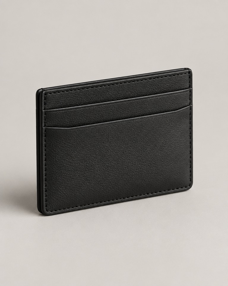 Leather card holder · black